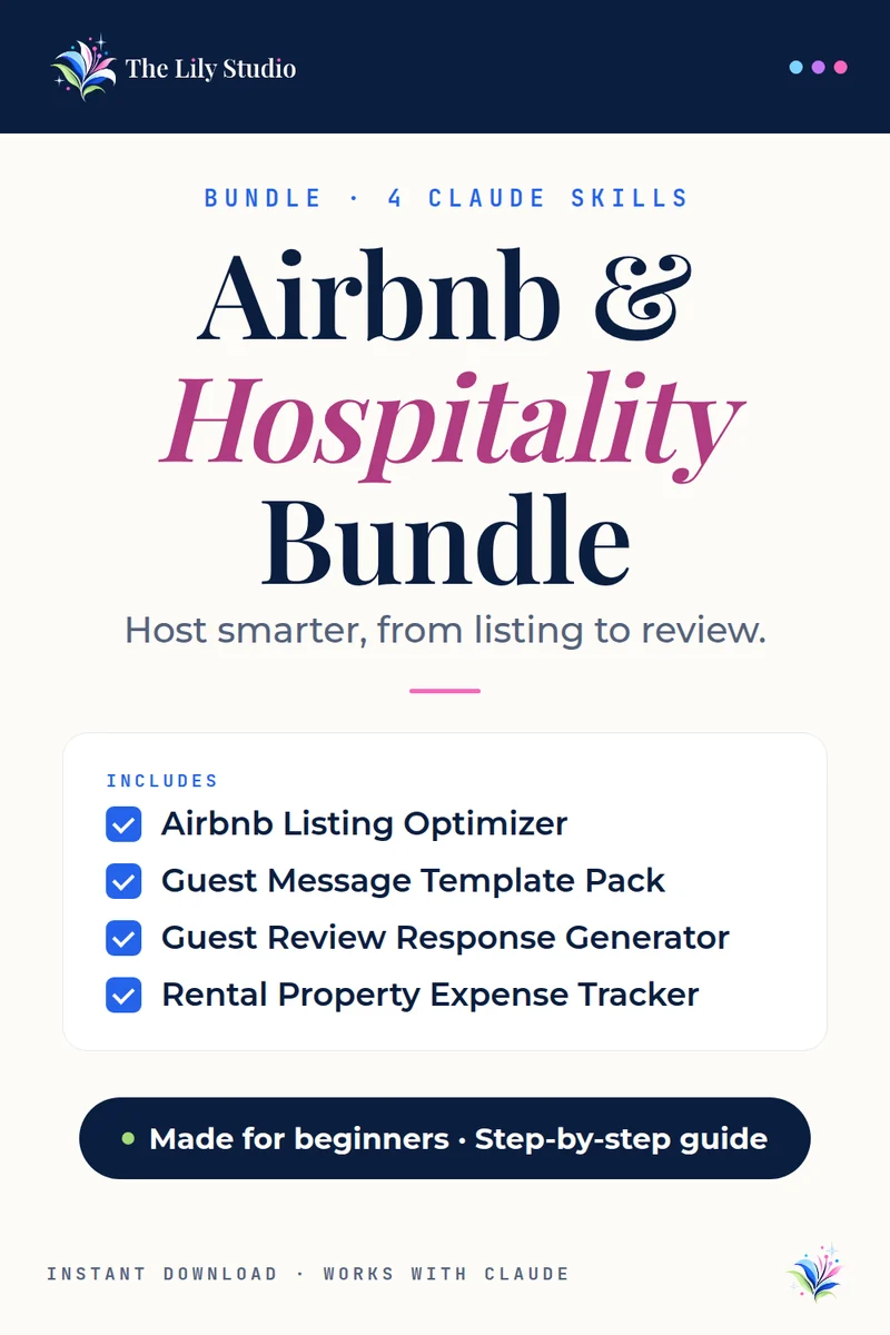 Airbnb & Hospitality Bundle: Professional hosting tools for short-term rental operators.