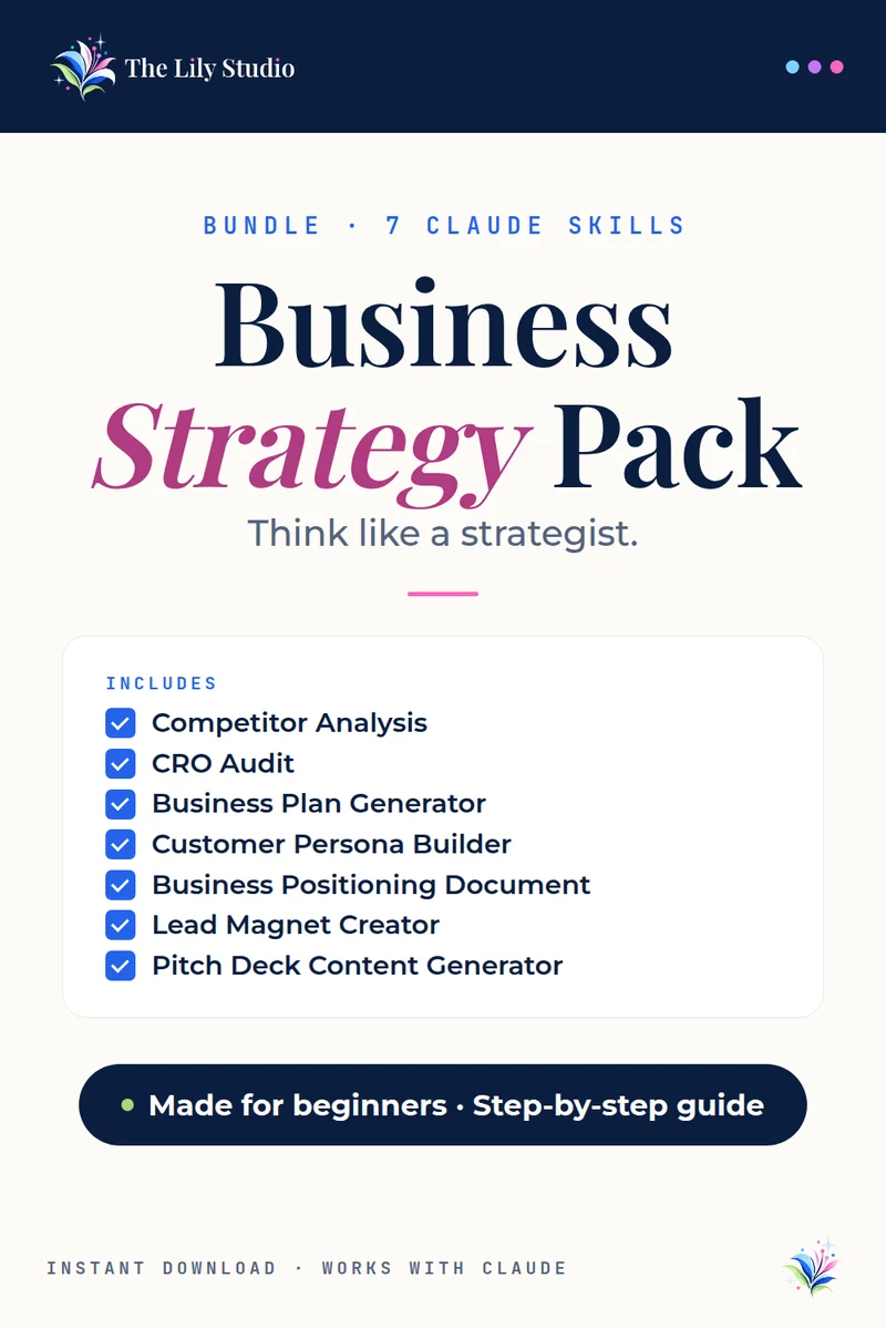 Business Strategy Pack: The heavyweight toolkit for serious business builders.