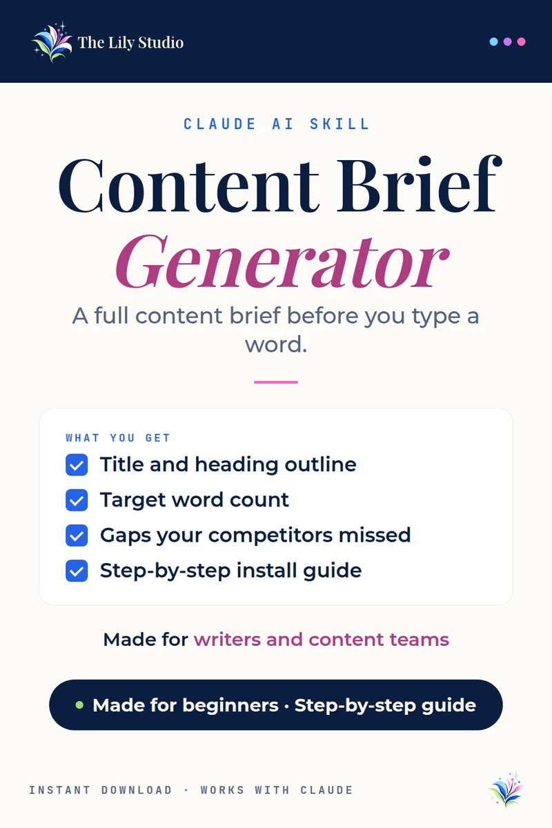 Content Brief Generator: Brief your writers (or yourself) in minutes.