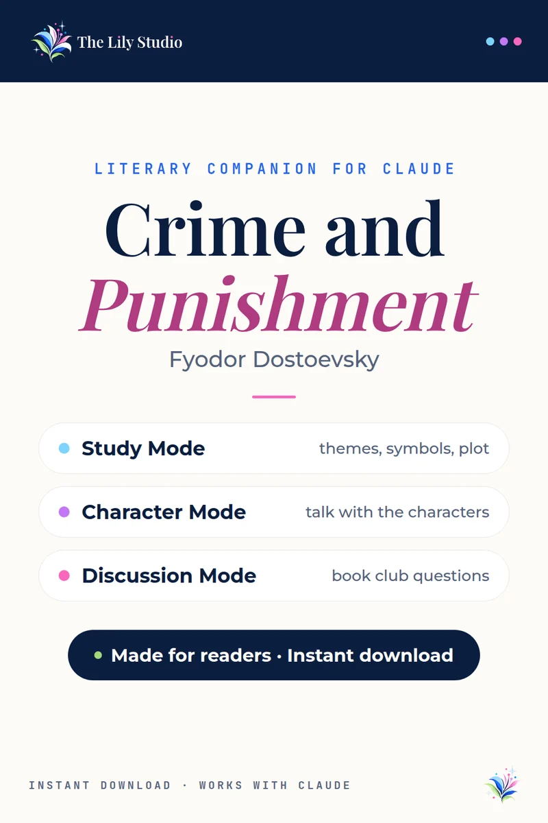 Crime and Punishment: Study, discuss & explore Dostoevsky's psychological thriller with AI