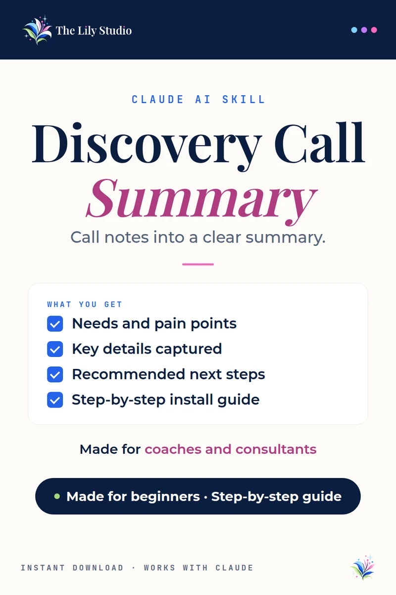 Discovery Call Summary: Never walk away from a discovery call unsure of what to do next.