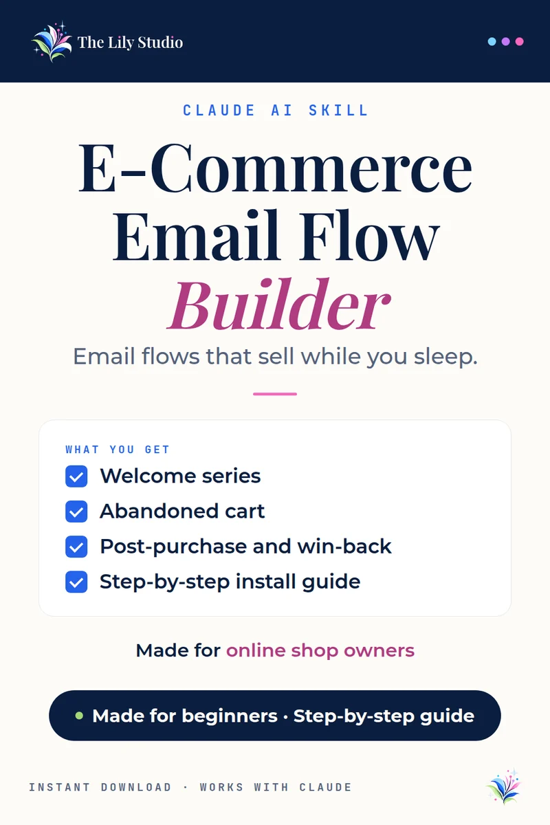 E-Commerce Email Flow Builder: Set up email flows that sell while you sleep.