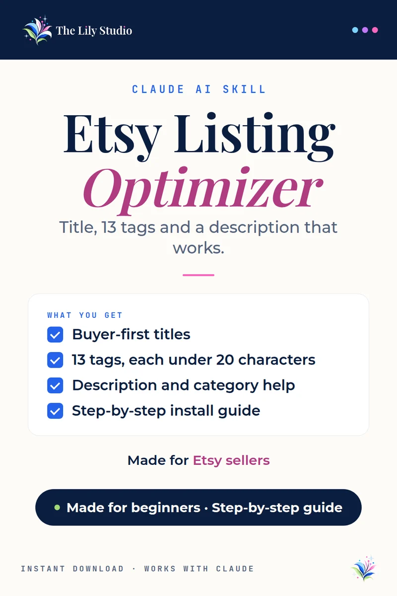 Etsy Listing Optimizer: Get found on Etsy and turn browsers into buyers.