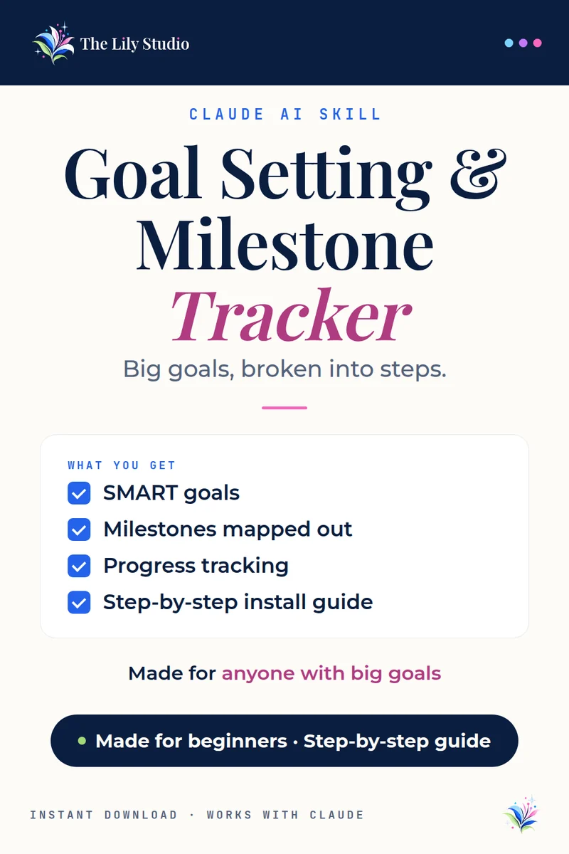 Goal Setting & Milestone Tracker: Set goals that actually have a path to completion.