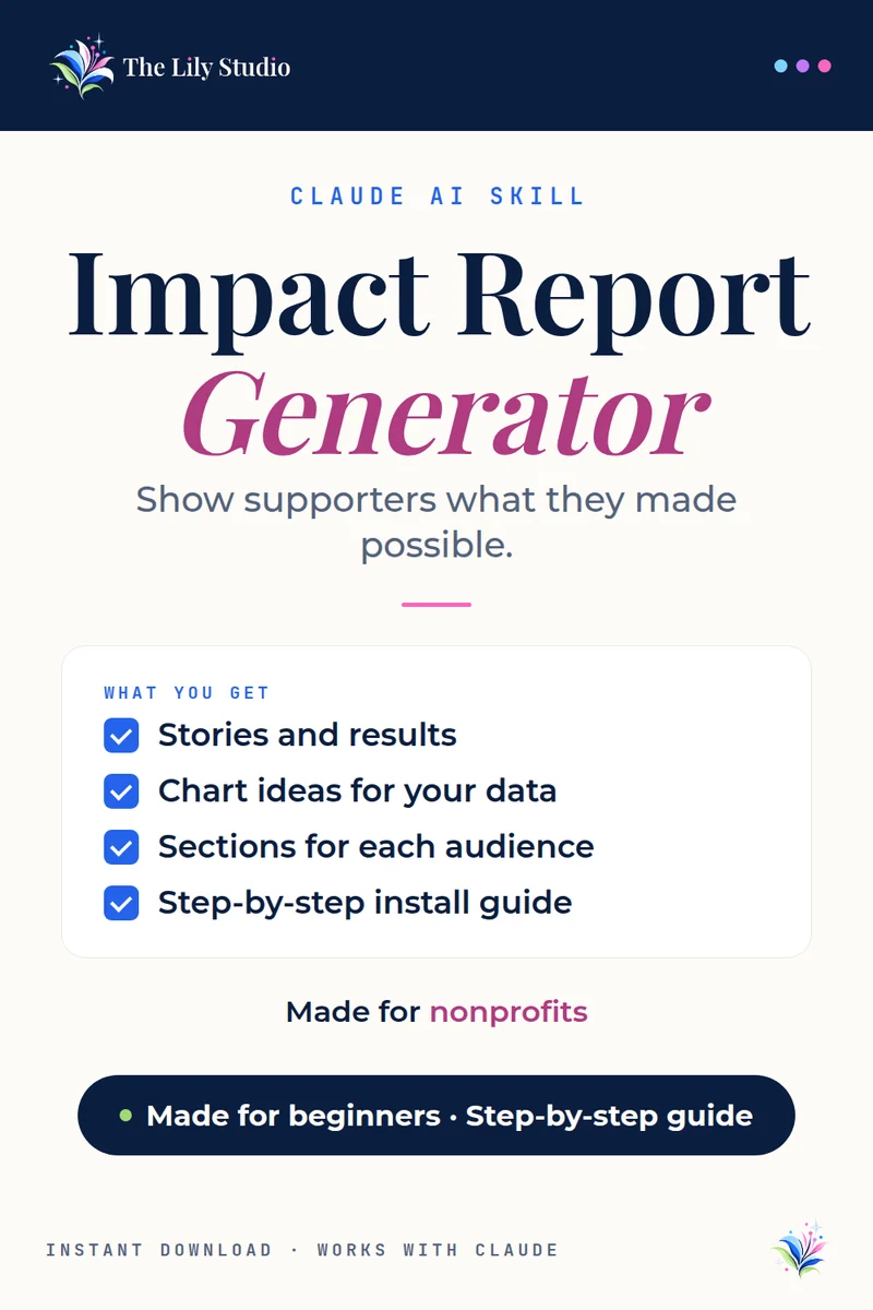 Impact Report Generator: Turn your program data into a compelling impact story.
