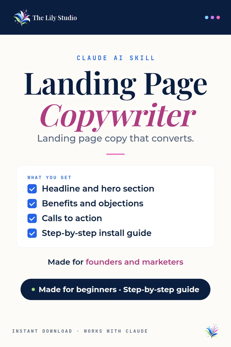 Landing Page Copywriter: Write a complete landing page in one session.