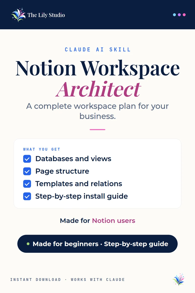 Notion Workspace Architect: Stop rebuilding your Notion workspace every few months.