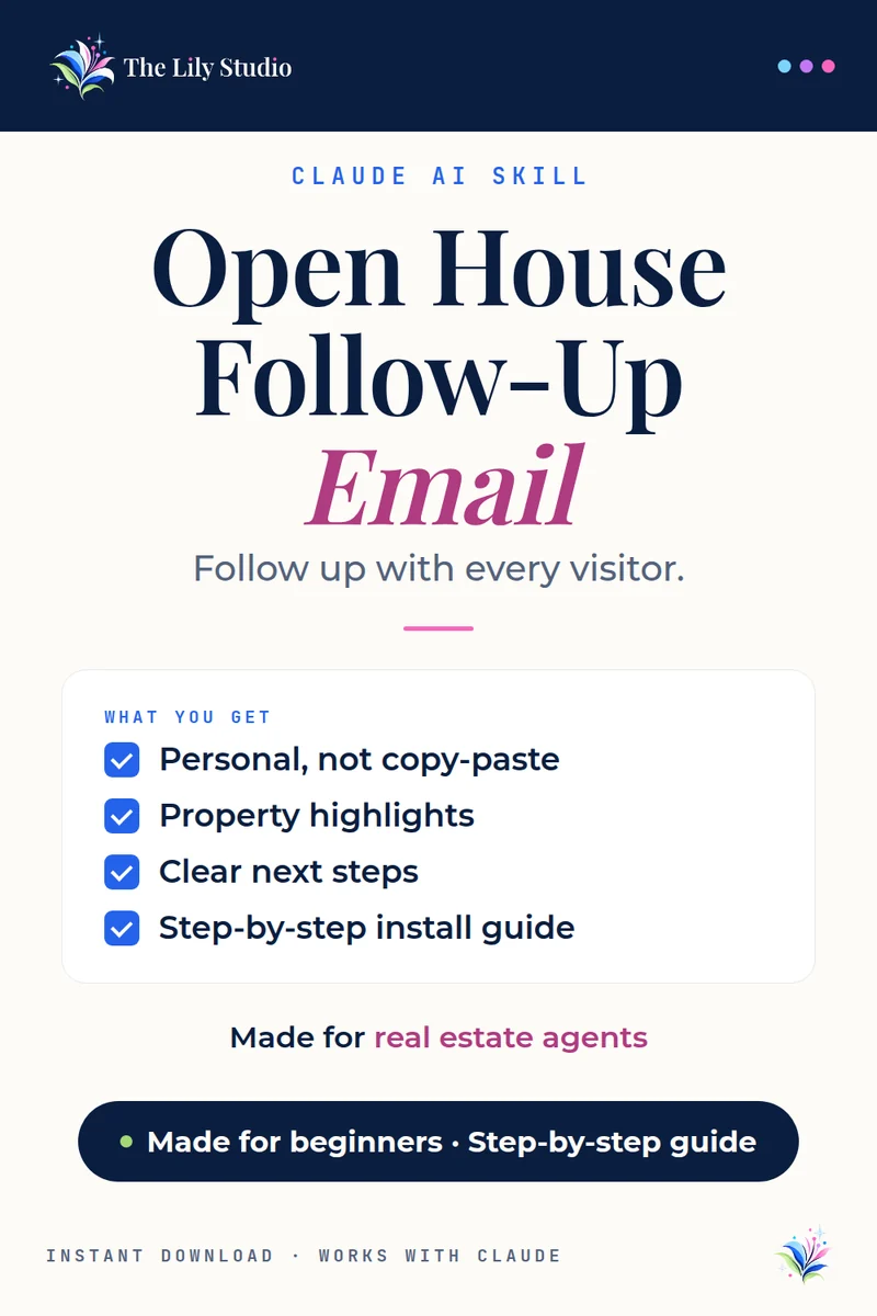 Open House Follow-Up Email: The follow-up after an open house is where deals are made — or lost.