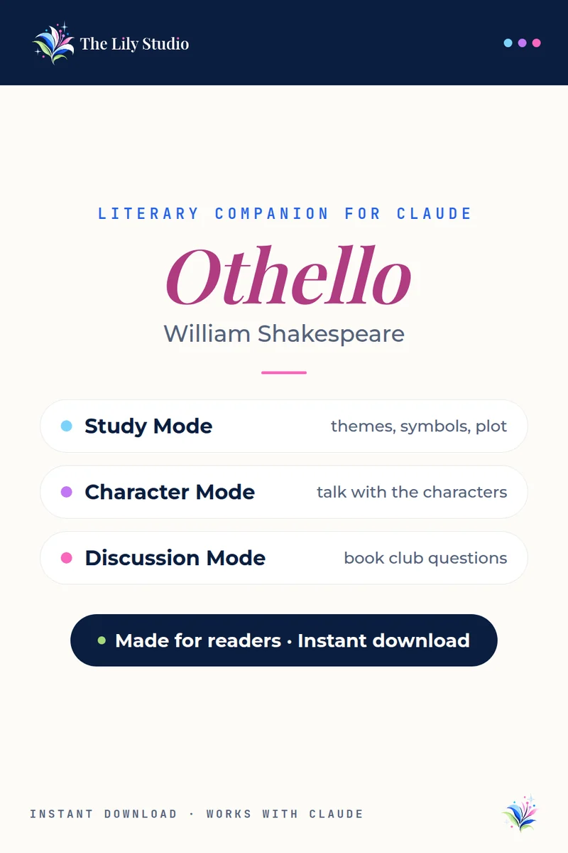 Othello: Study, discuss & explore Shakespeare's tragedy of jealousy with AI