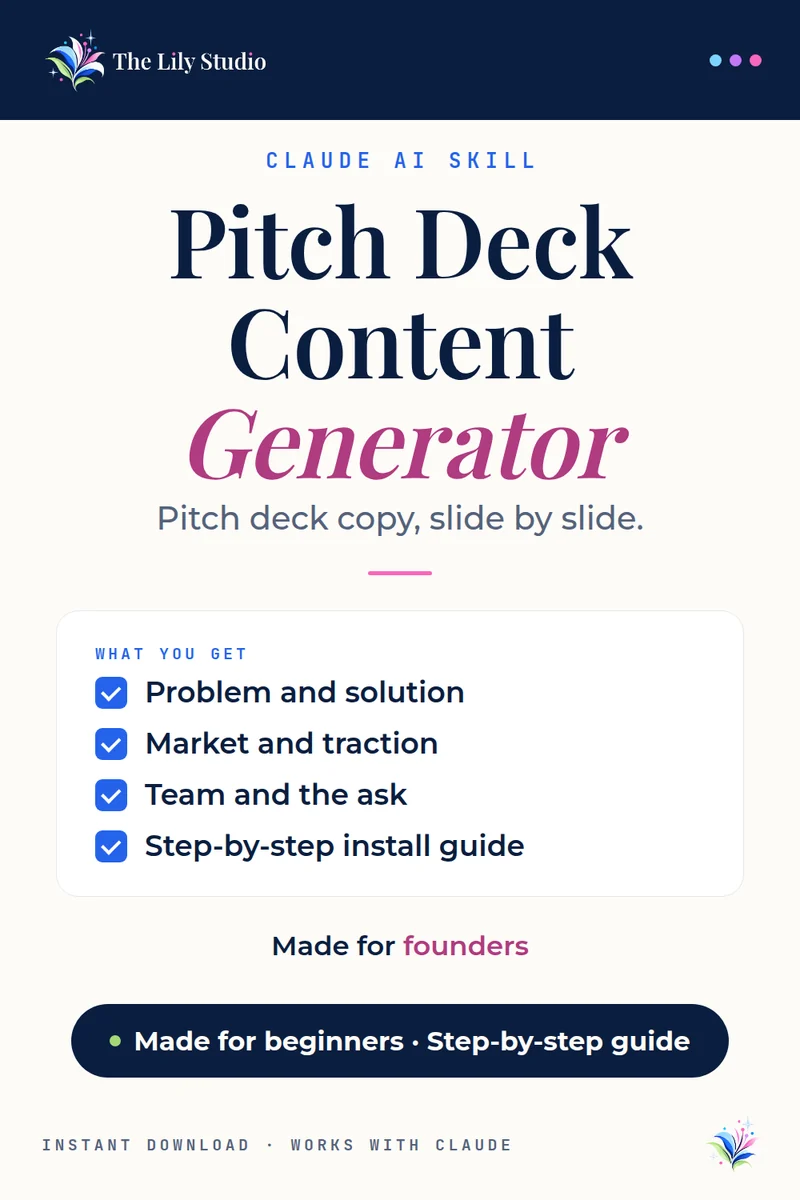 Pitch Deck Content Generator: Build a pitch deck that gets investor meetings.
