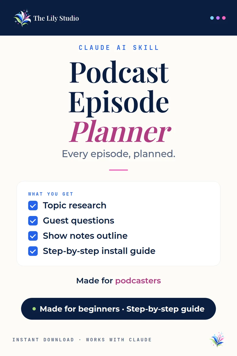 Podcast Episode Planner: Plan every podcast episode before you hit record.