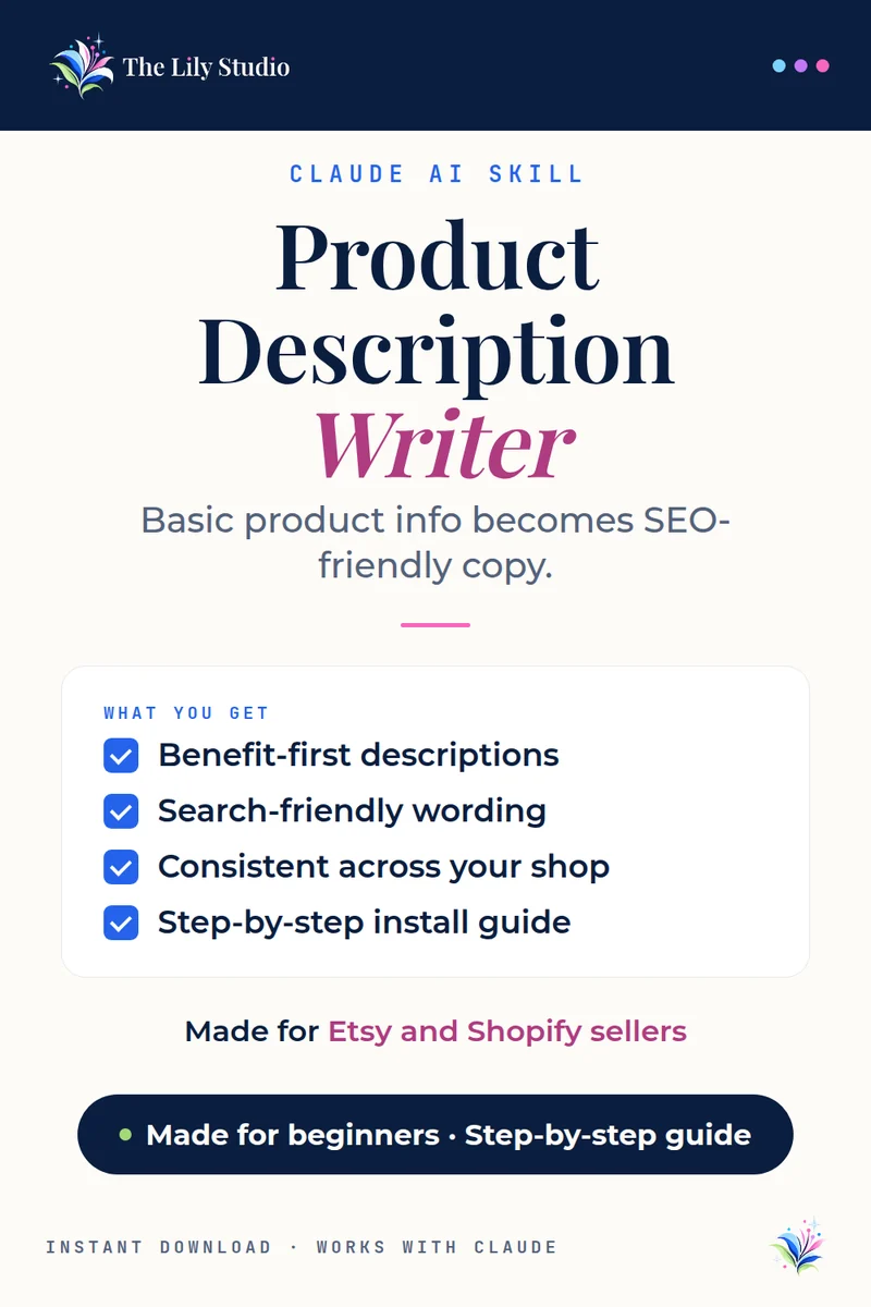 Product Description Writer: Write product descriptions that convert browsers into buyers.