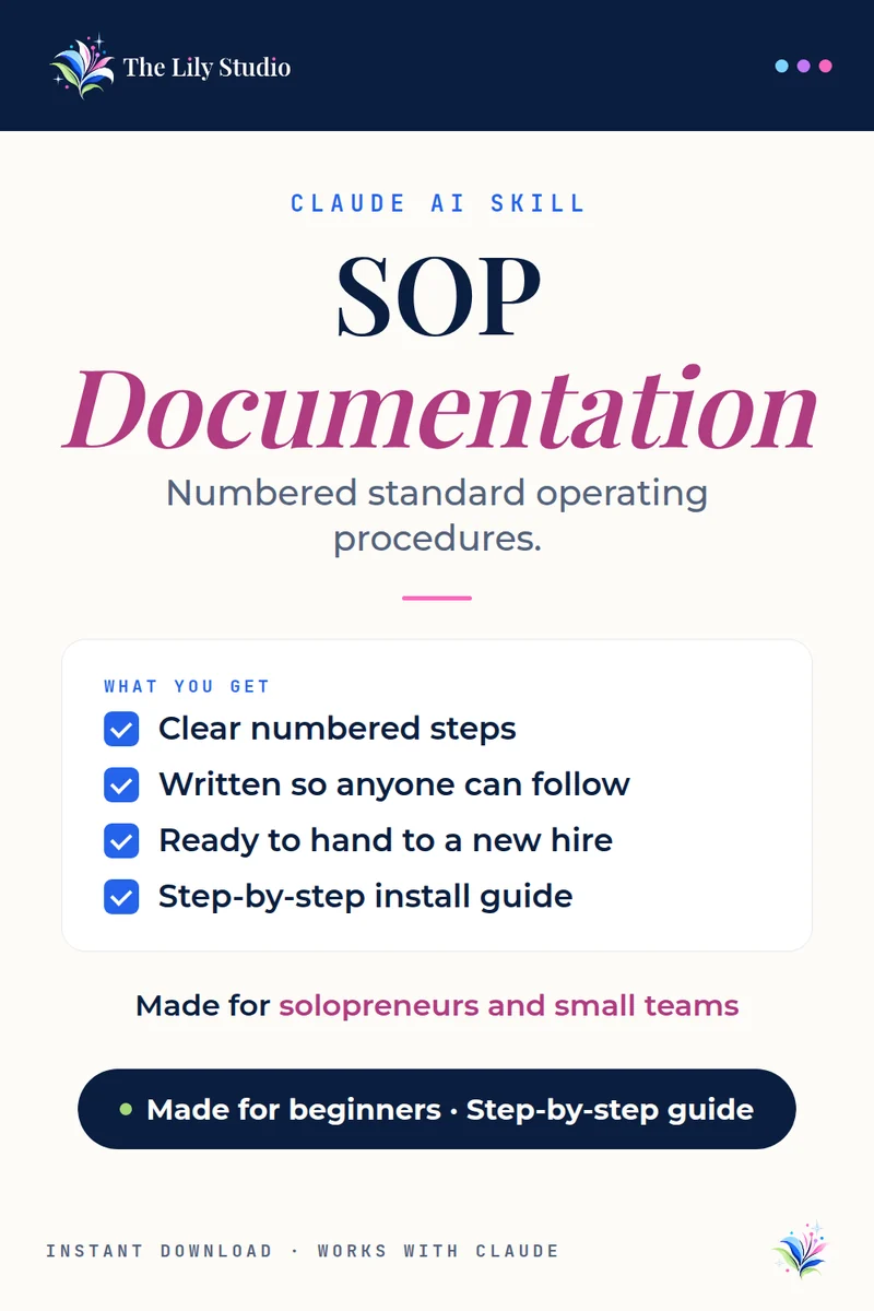 SOP Documentation: Document your processes once, run them forever.