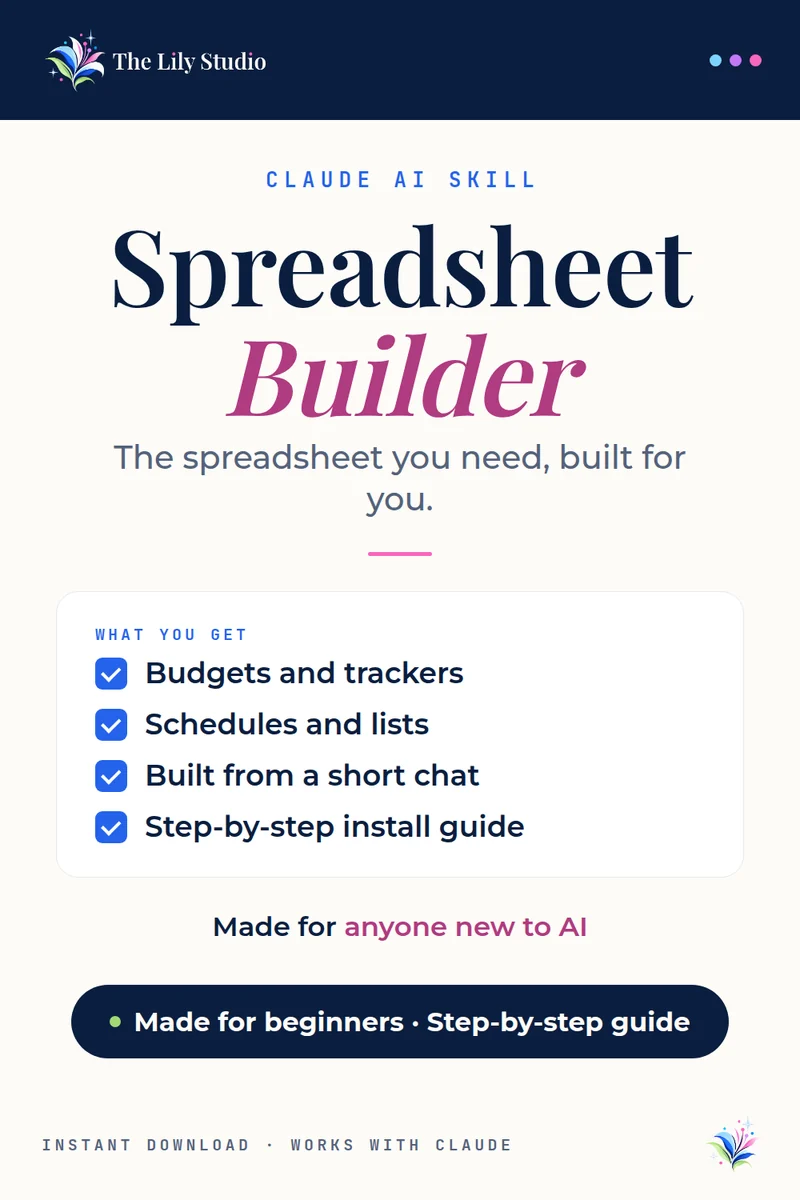 Spreadsheet Builder: The spreadsheet you need, built for you.