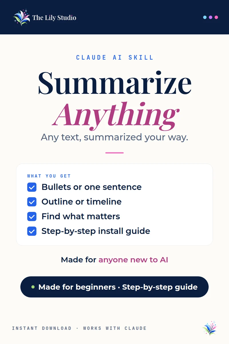 Summarize Anything: The short version of anything.