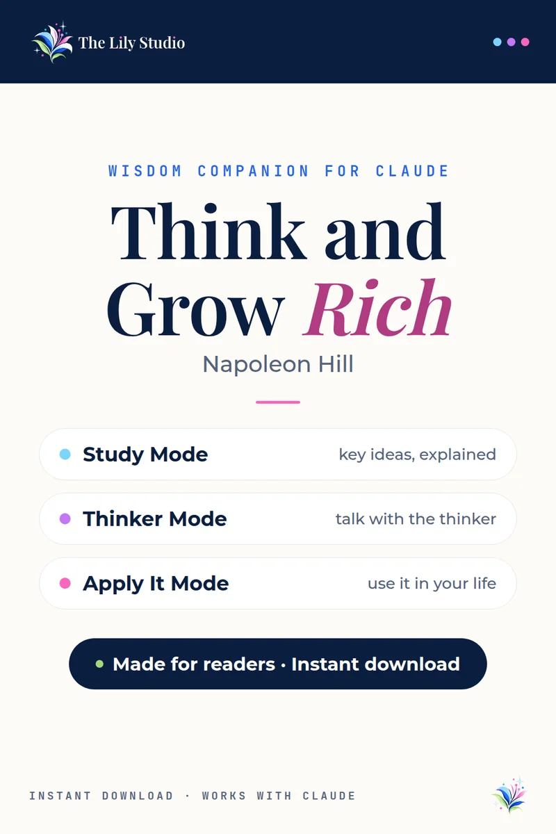 Think and Grow Rich: Study & explore Napoleon Hill's success philosophy with AI