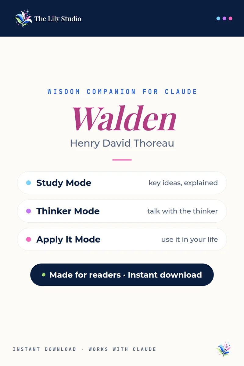 Walden: Study & explore Thoreau's reflection on simple living with AI
