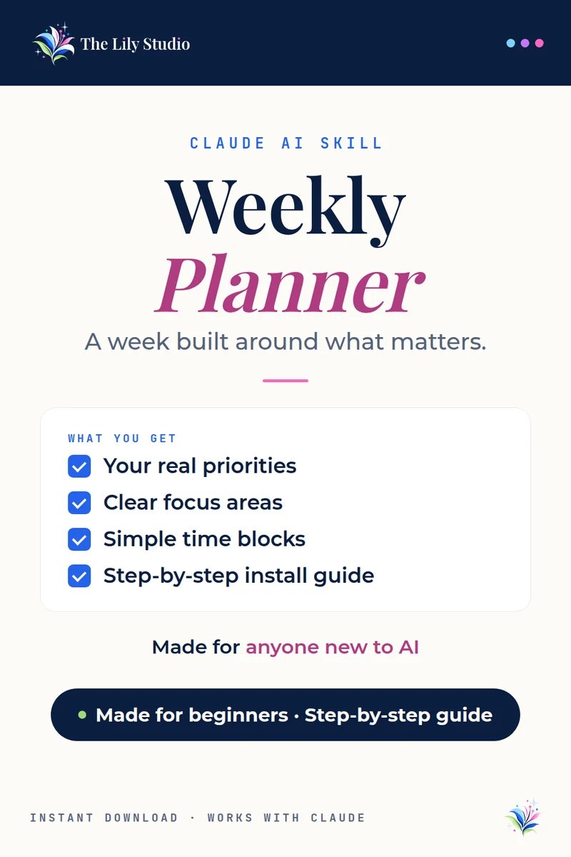 Weekly Planner: A week built around what matters.