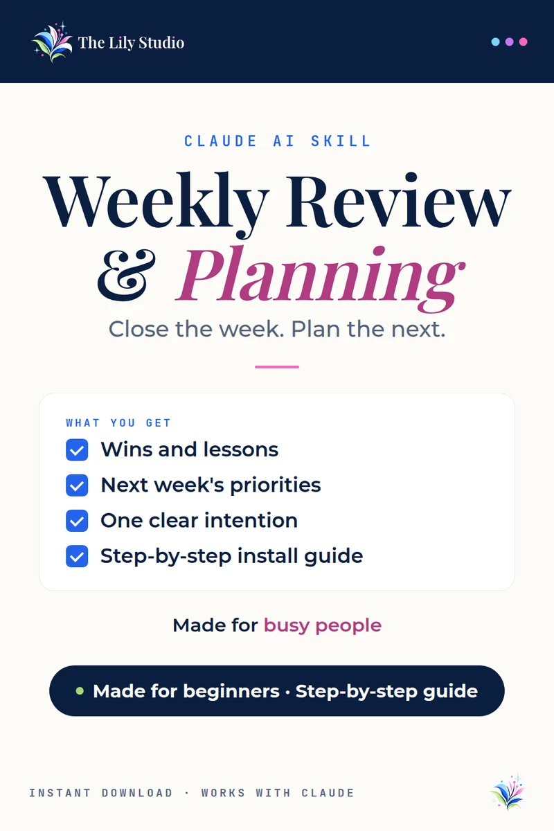 Weekly Review & Planning: Make every week more intentional.